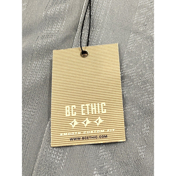 BC ETHIC Lounge Short Sleeve Shirt Mens SZ L NEW Shimmery Blue Button Up - Picture 8 of 11